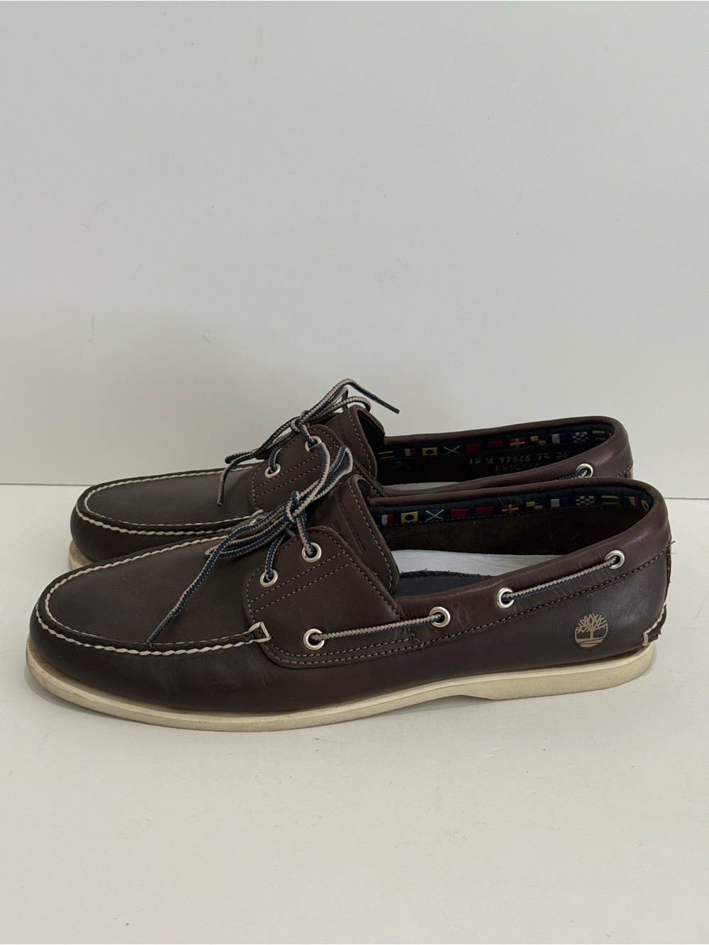 Timberland Men's Cedar Bay 2-Eye Brown Leather Boat Shoes -12W
